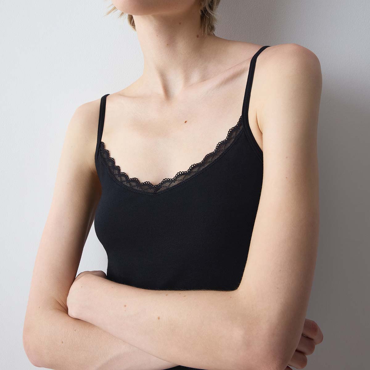 Triumph Feel Of Cotton top, sort - 10224994 - 0004 - Black