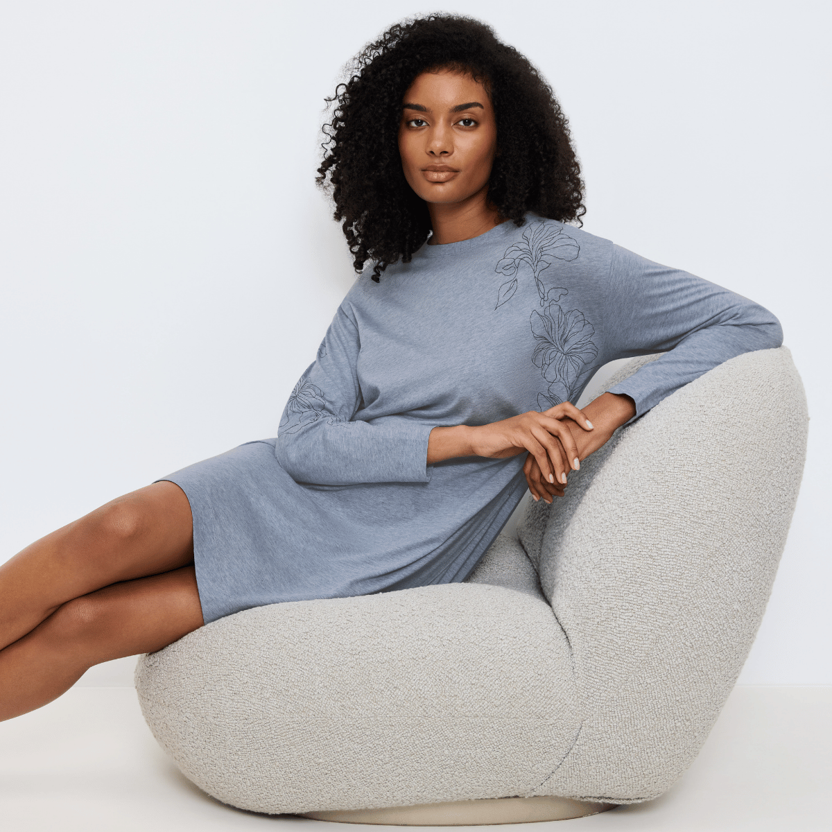 Triumph Endless Comfort natkjole, blå - 10225079 - M007 - Blue