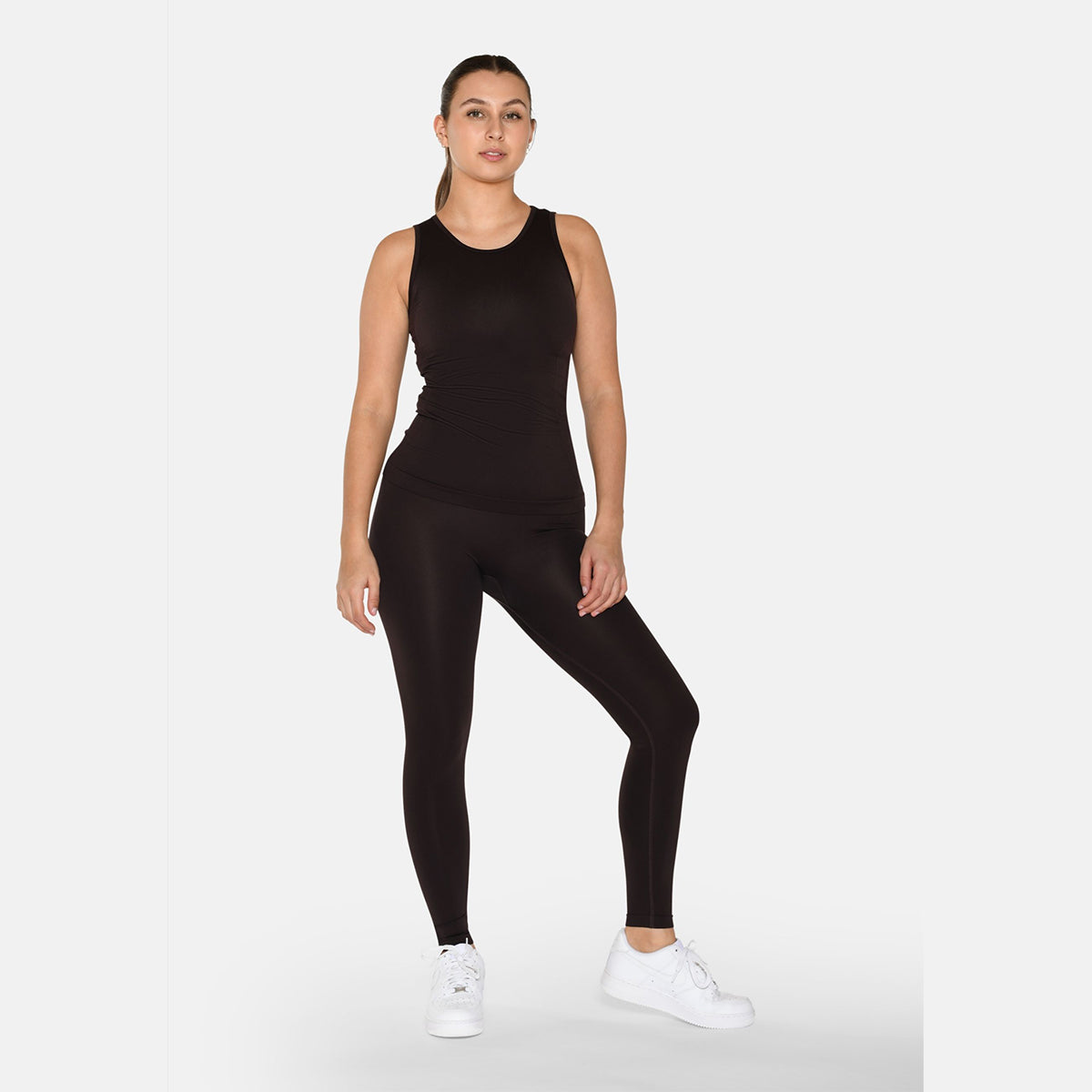 Zebdia Women Seamless tank - Black Coffee - 35015-8003