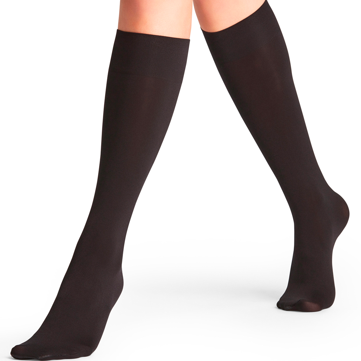 Falke Seidenglatt 40 Den Knee-High - Black - 41744-3009