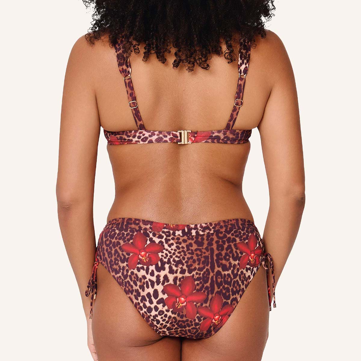 LingaDore Leopard Flower Shine bikini top med bøjle, leopard - 8201BT - 340 - Leopard Flower