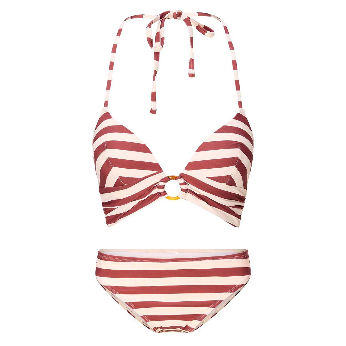 LingaDore Summer Stripes bikinisæt, rød - 8218 - 354 - Sable Stripe