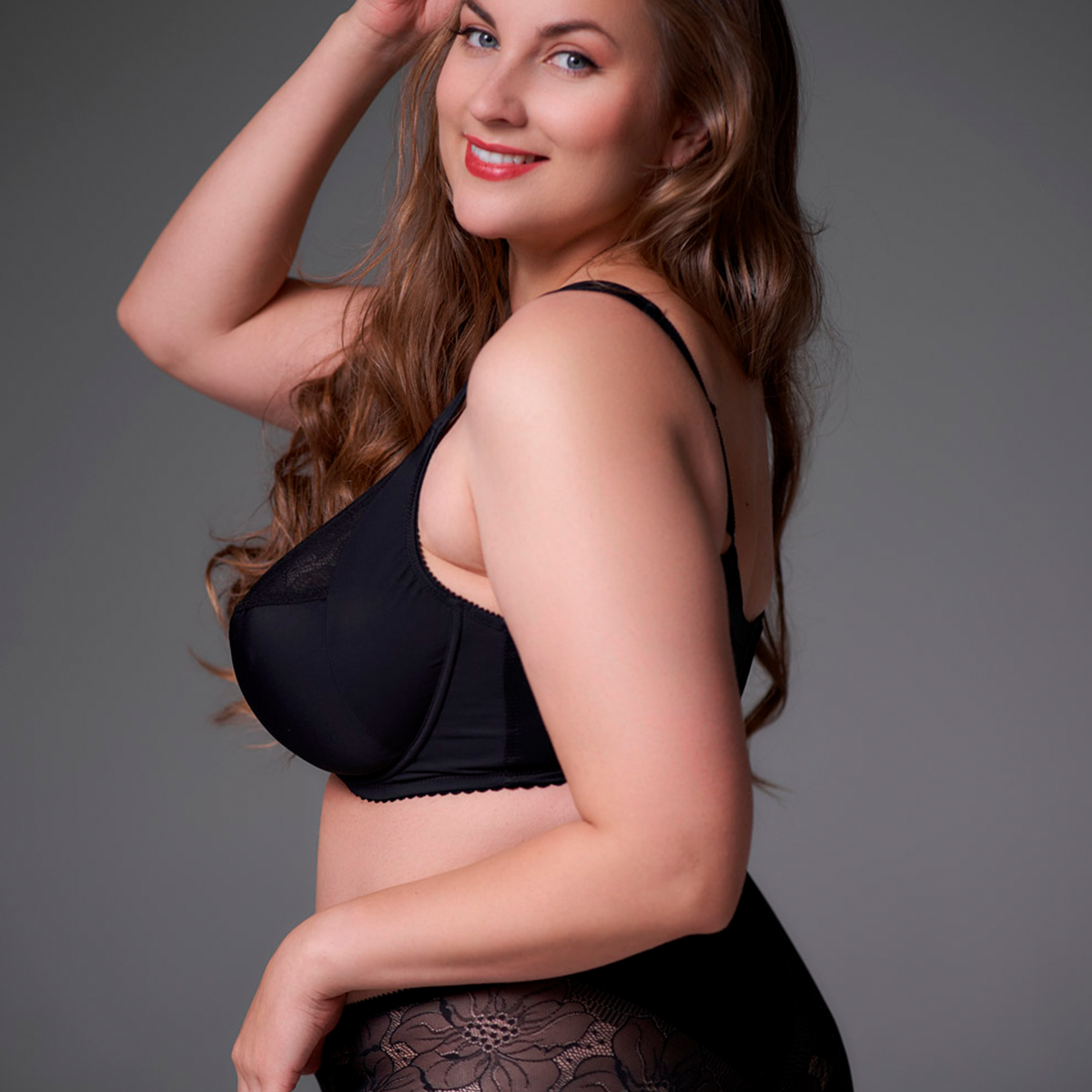 Plaisir Lisa BH med bøjle, sort - 1125 - Black - Black
