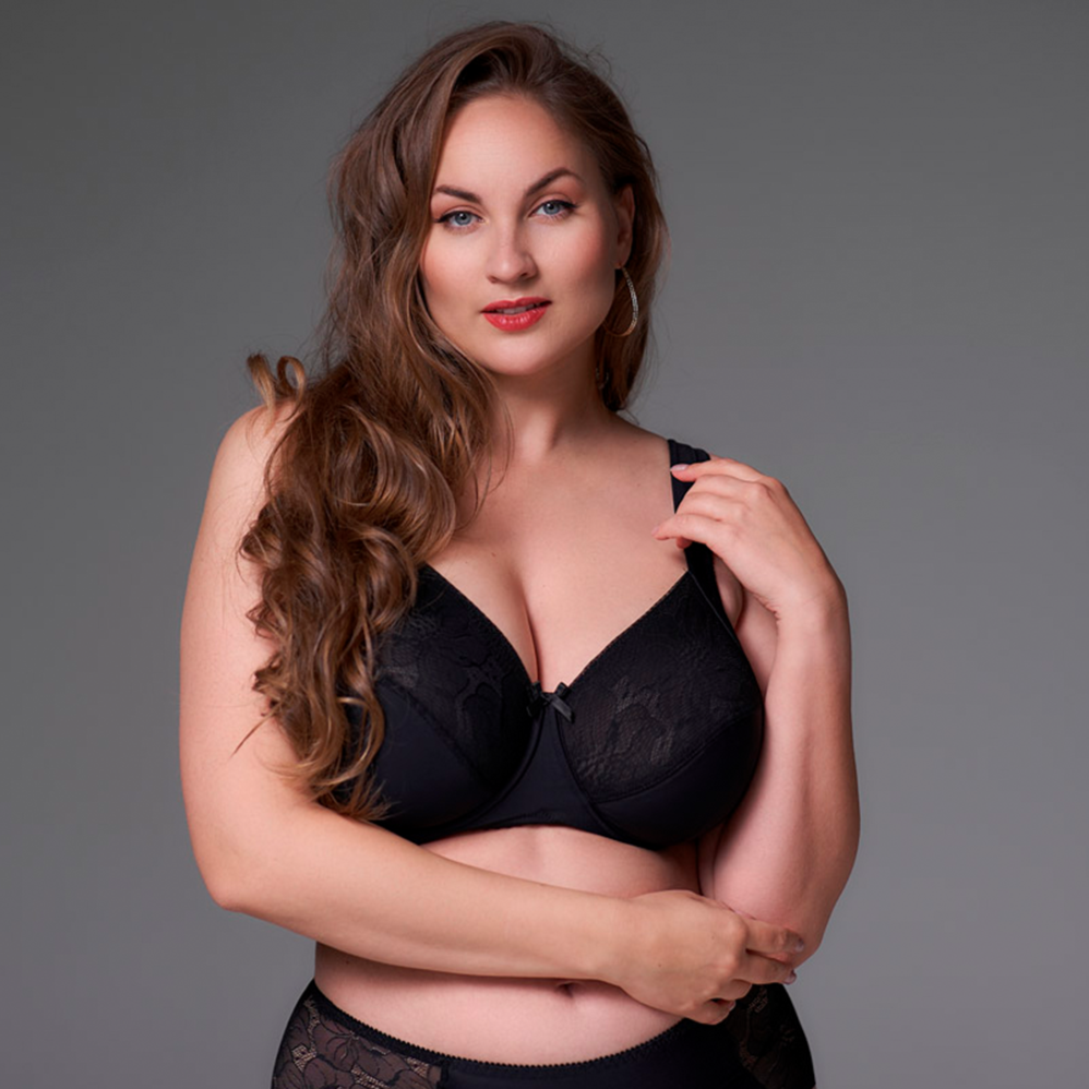 Plaisir Lisa BH med bøjle, sort - 1125 - Black - Black