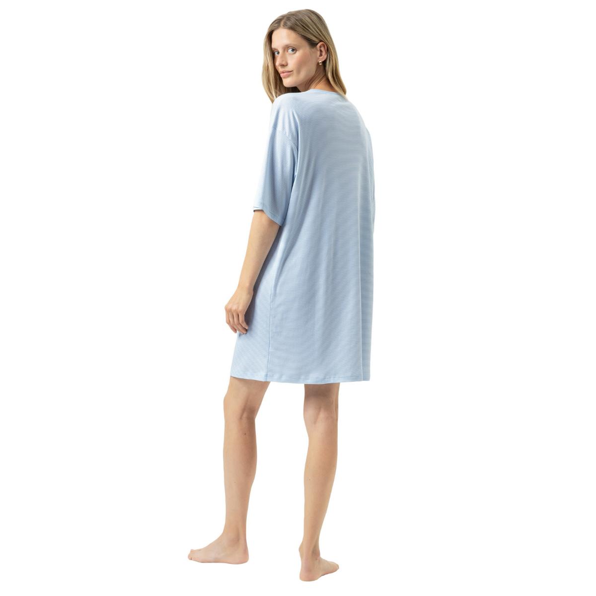 Mey Simple Stripes t-shirt, lyseblå - 1230132 - 1113 - Alice Blue