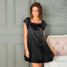 Lady Avenue Pure Silk natkjole, sort - 19801 - 1200 - Black