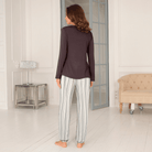 Lady Avenue Bamboo Flannel - Deer/Rose Stripes - 84-2086-1065