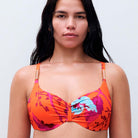 Chantelle Icon bikini top med bøjle, orange - C16VM0 - A01 - Painted Flowers