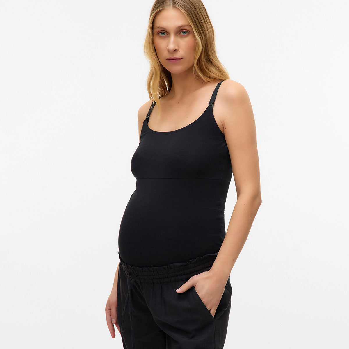 Mamalicious MLkerrie 2-pak graviditetstop, multi - 20018963 - Black/snow White - Black/snow White