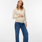 Mamalicious MLkerrie Tess 2-pak graviditetstop, multi - 20023035 - Birch/black - Birch/black