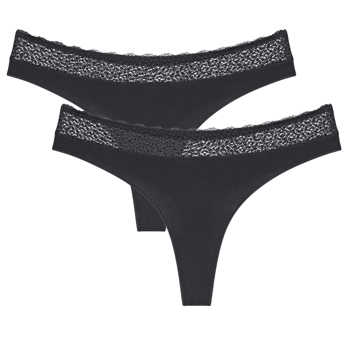 Triumph Feel Of Modal 2-pak g-streng, sort - 10223726 - 0004 - Sort